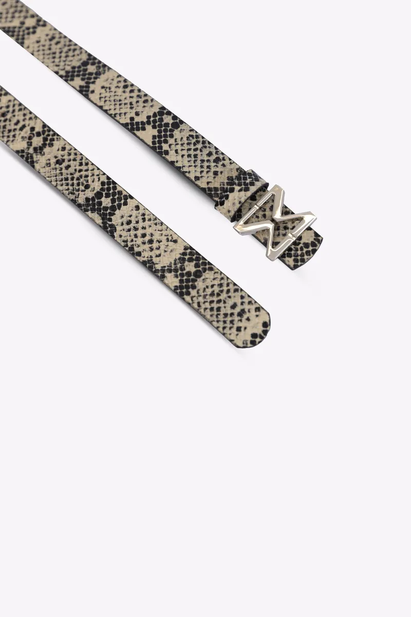 BEŽ-CRNI KOŽNI KAIŠ SA PRINTOM 6643616-5