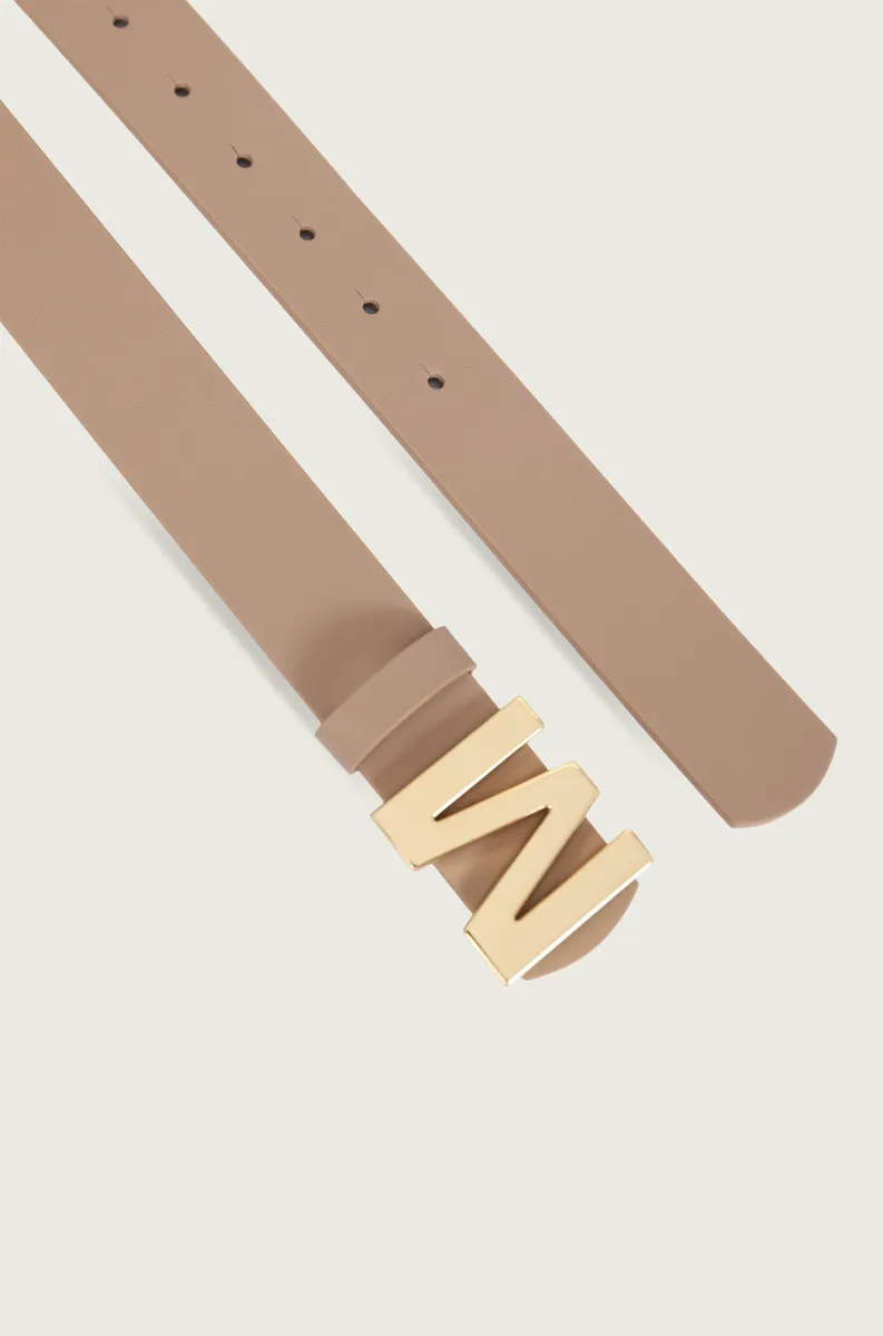 BEŽ KOŽNI KAIŠ SA M ŠNALOM 6638453-5