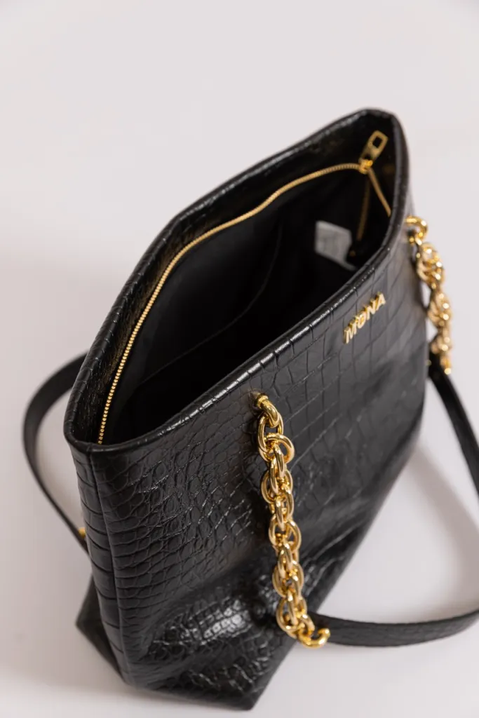 CRNA KOŽNA TAŠNA SA PRINTOM 30006205-5