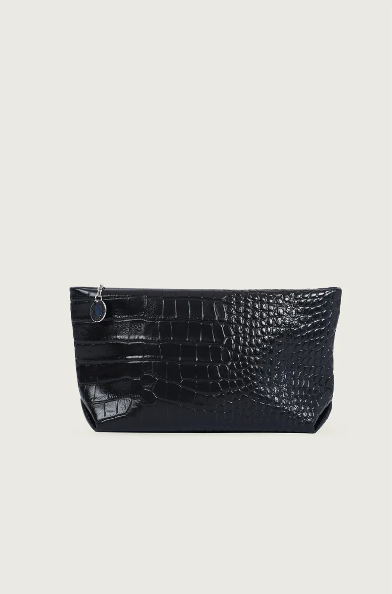 CRNI KOŽNI NESESER SA PRINTOM 6214708-5