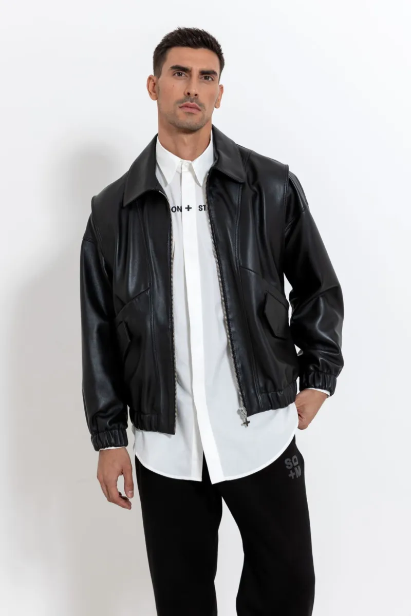 MONSTA BLACK LEATHER JACKET 8113901-4