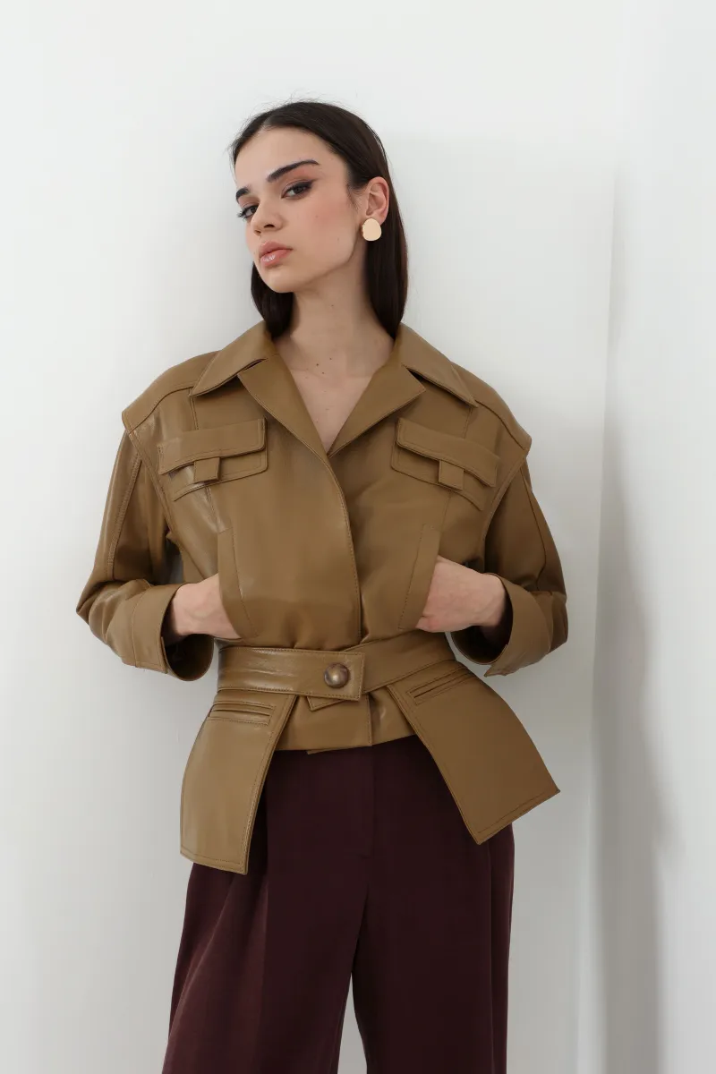 ŽUTA KOŽNA JAKNA 8116401-5