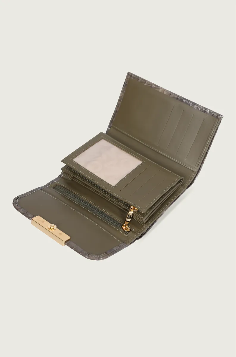 ZELENI KOŽNI NOVČANIK SA PRINTOM 6518255-5