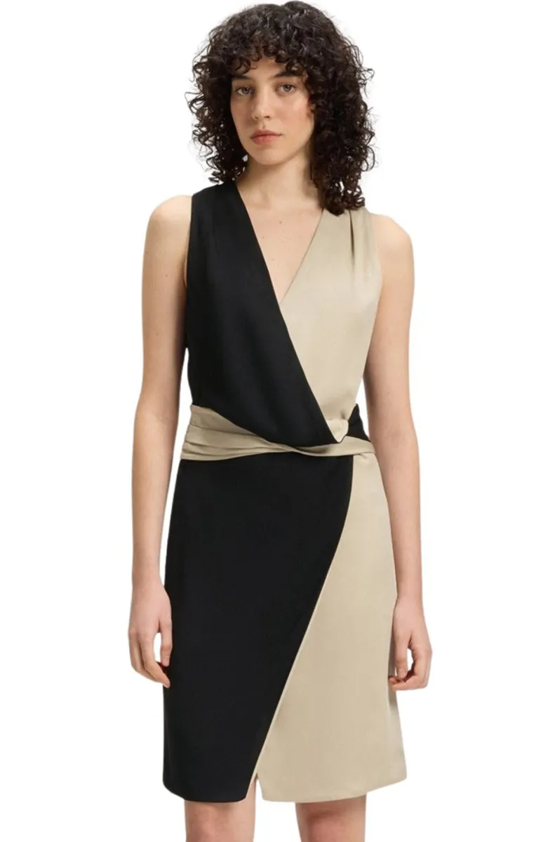 Delalia bež-crna haljina