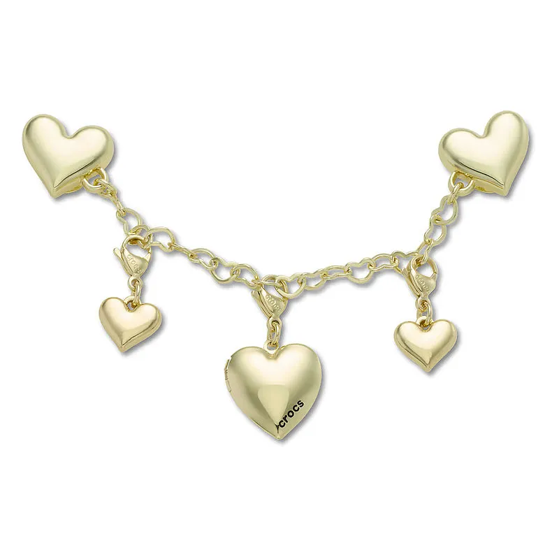 Bedž Crocs Gold heart chain