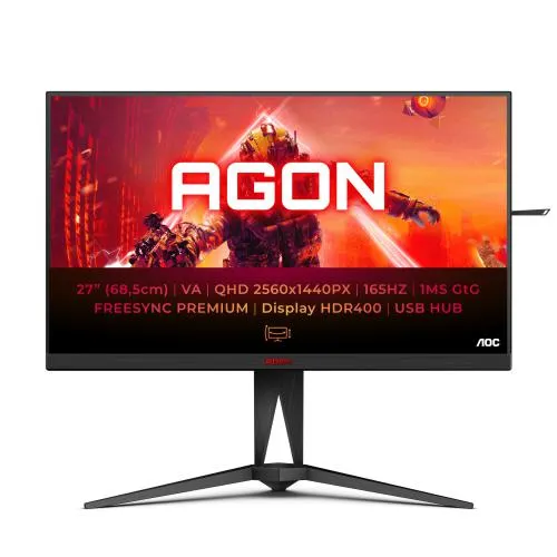 27" monitor AOC AGON AG275QXN 2K QHD 165Hz 1ms AdaptiveSync