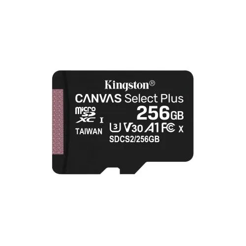 Kingston Canvas Select Plus microSDXC 256GB – Class 10, A1, V30, sa adapterom