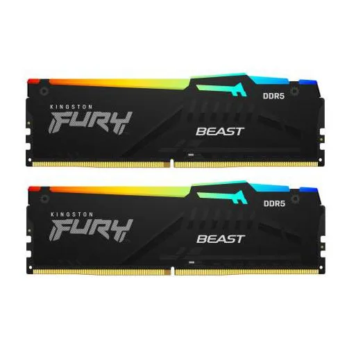 Memorija 32GB (2x 16GB) Kingston FURY Beast DDR5 5600MT/s CL36 RGB – KF556C36BBEAK2-32