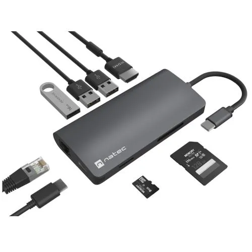 Natec Fowler 2 v2 - USB 6-in-1 Type-C Multiport Adapter NMP - 2162