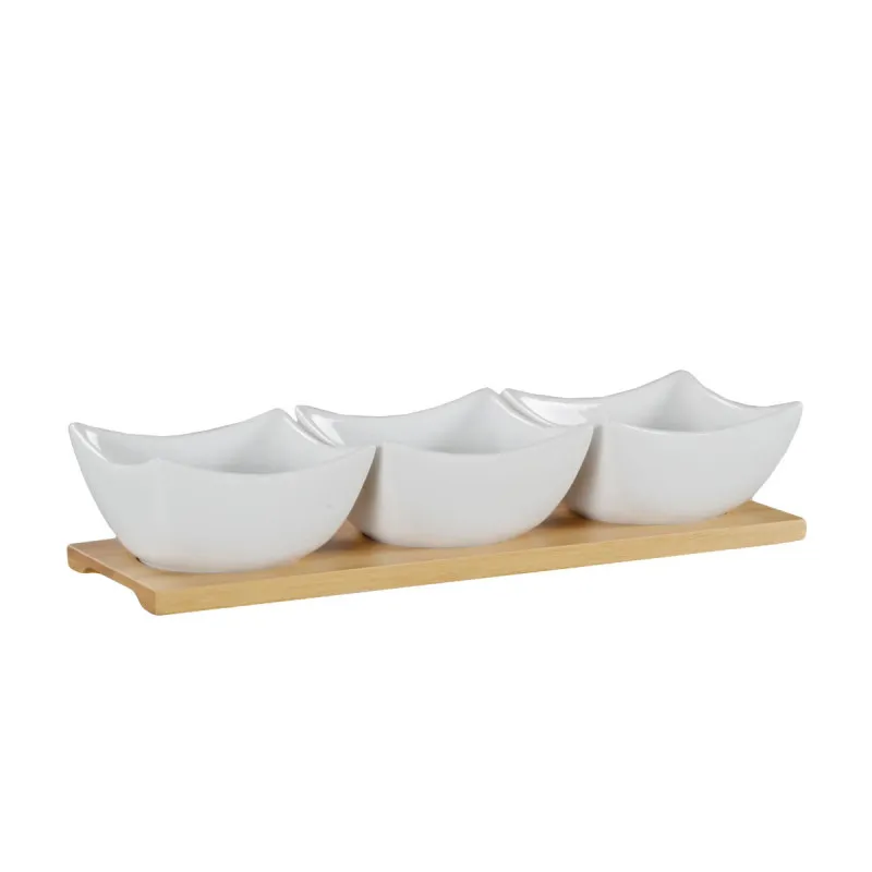 Set činija na drvenom postolju Wood MU0721-14