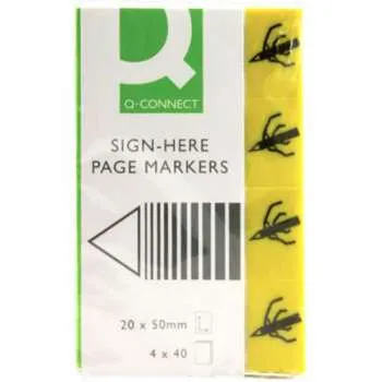 Q-CONNECT INDEKS SIGN-HERE SLP 20X40MM  4X40L