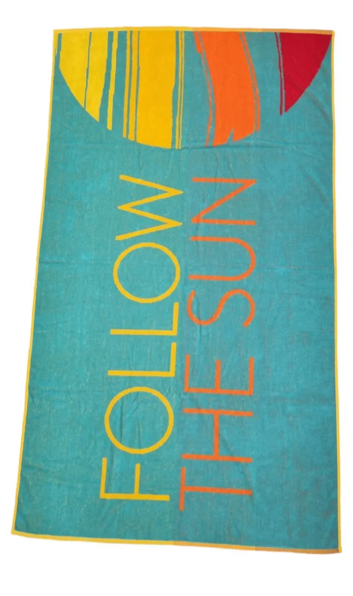 100x180cm Peškir za plažu Follow the Sun 6 400g/m2 plavi Frotirka