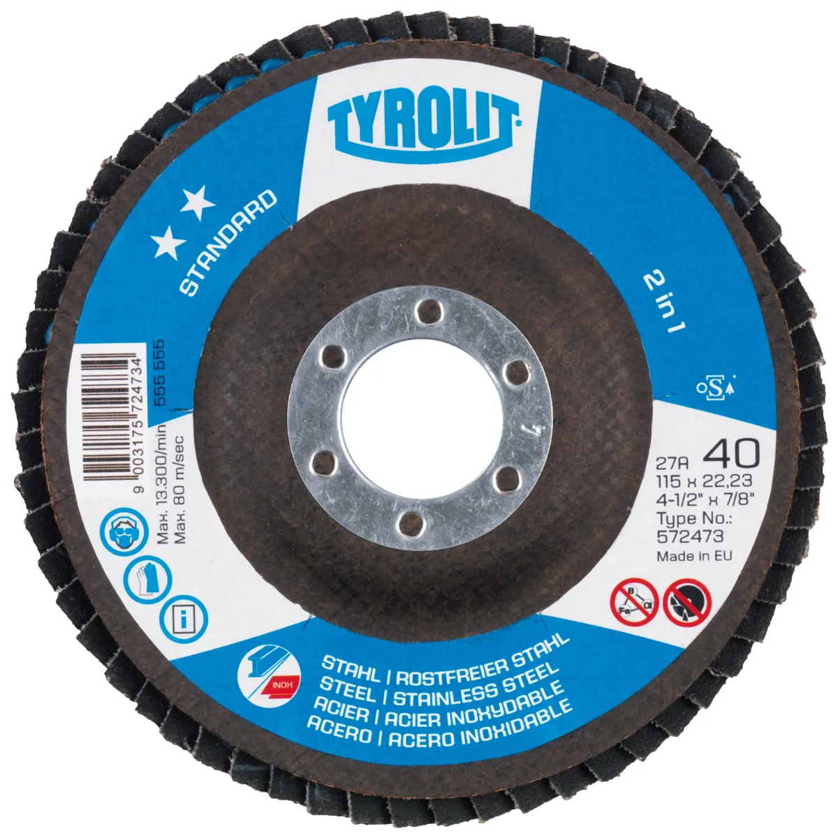 27A Lamelni brusni disk 115x22.23 ZA40-B Standard Tyrolit