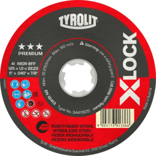41F Brus za inoks 125x1.0x22.23 A60R-BFP Premium X-Lock Tyrolit