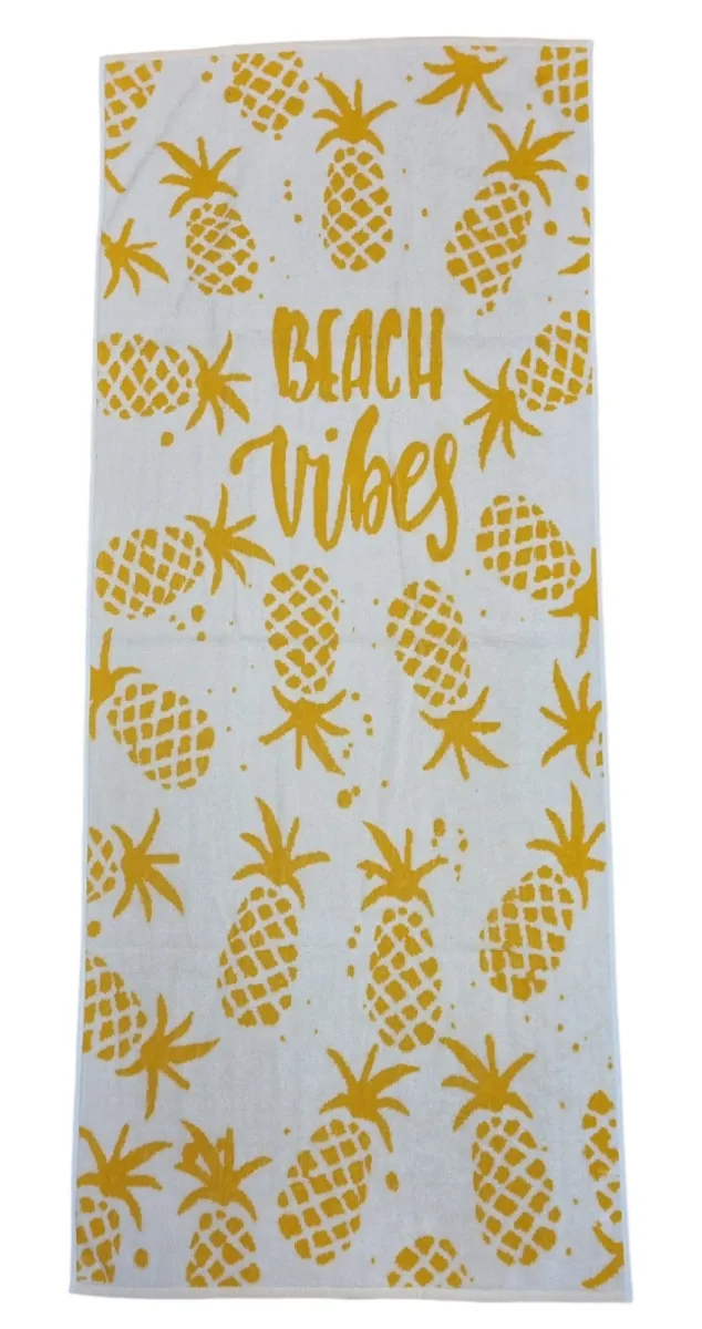 70x170cm Peškir za plažu Beach Vibes 4D 420g/m2 bež Frotirka