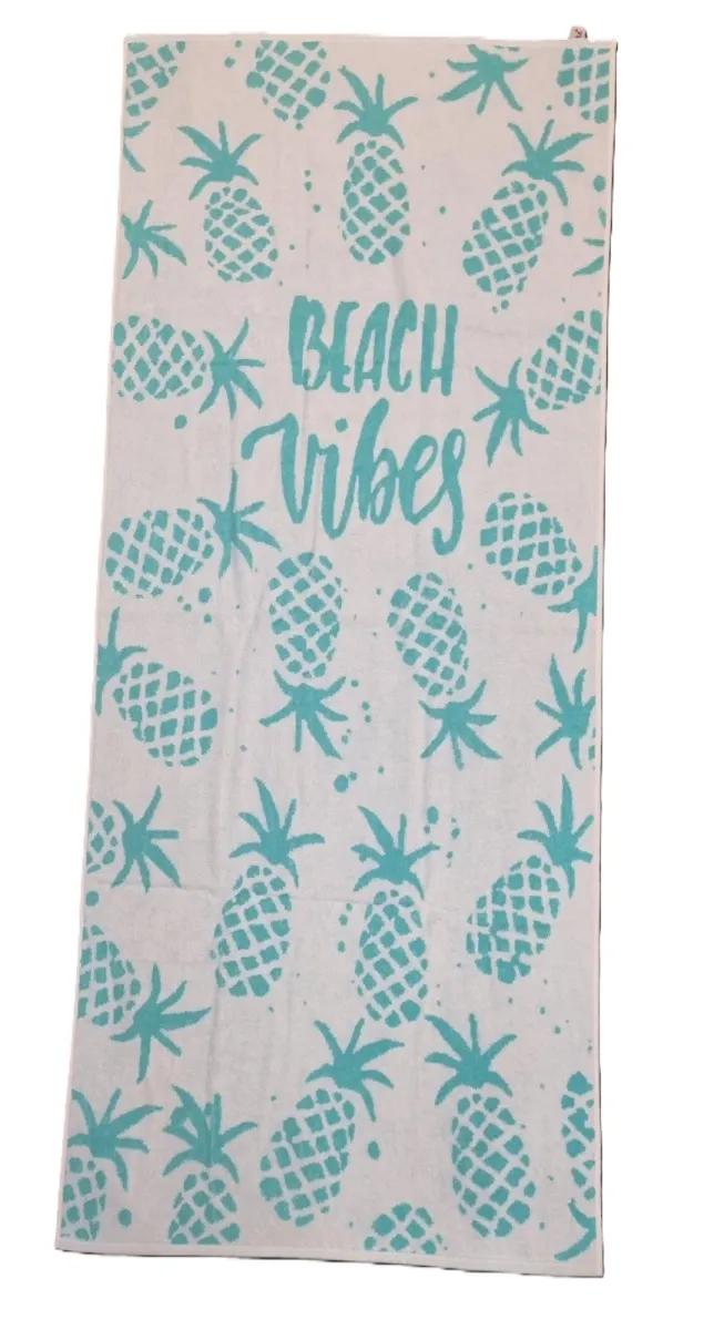 70x170cm Peškir za plažu Beach Vibes 4D 420g/m2 tirkizni Frotirka