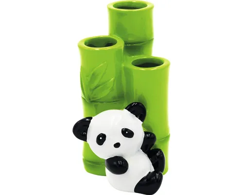 Čaša za četkice za zube Panda 9.2x11.6x6.4cm zelena Ridder