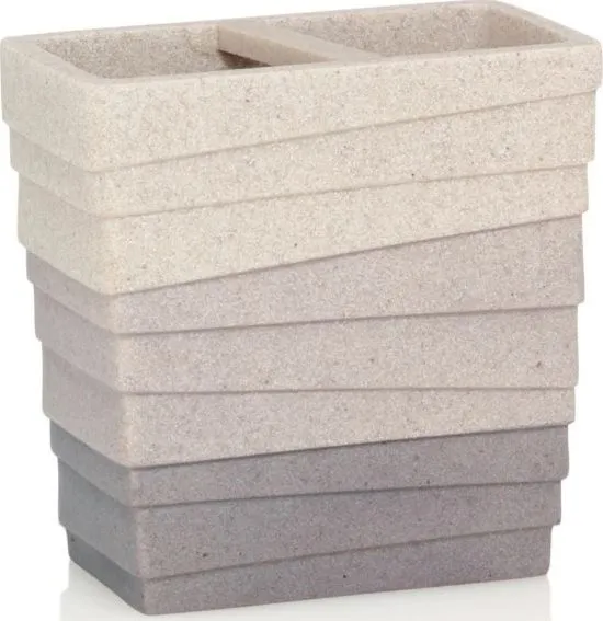Čaša za četkice za zube Valura 10x6x10cm belo-braon Kela