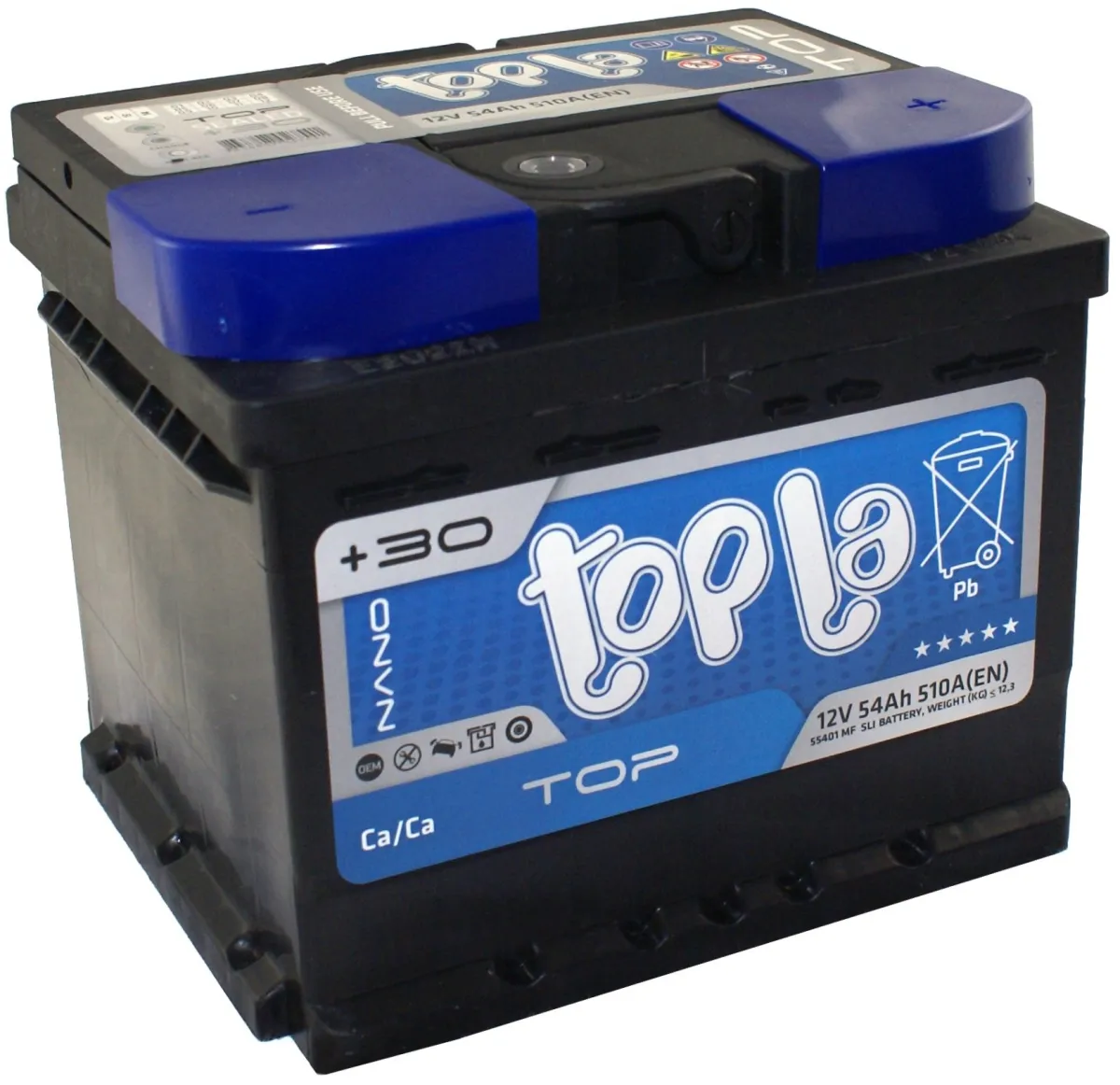 Akumulator za auto Top 12V 54Ah 510A Topla