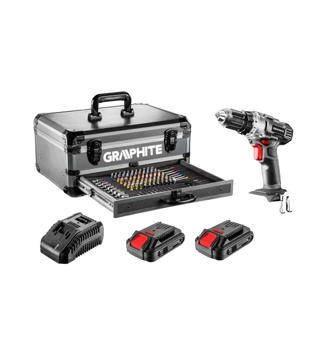 Aku.udarna bušilica Energy+ 2x18V/2Ah+109kom pribora Graphite