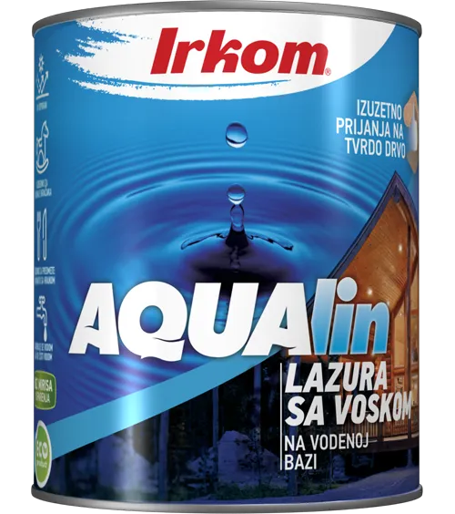 Aqualin lazura sa voskom ebonos 700ml Irkom