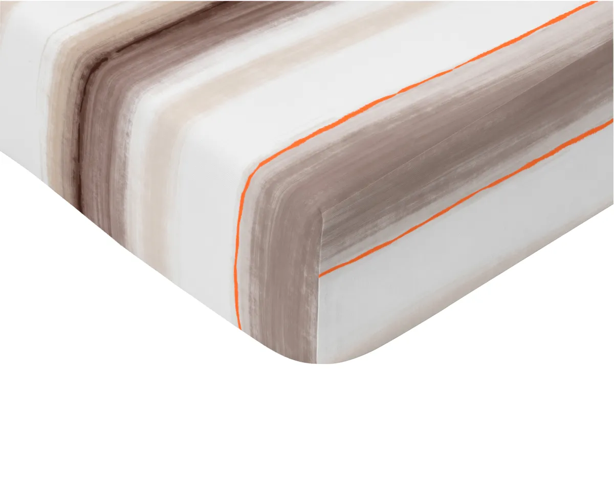 Čaršav sa lastikom Julian 100x200+30cm na pruge smedji Amolacasa