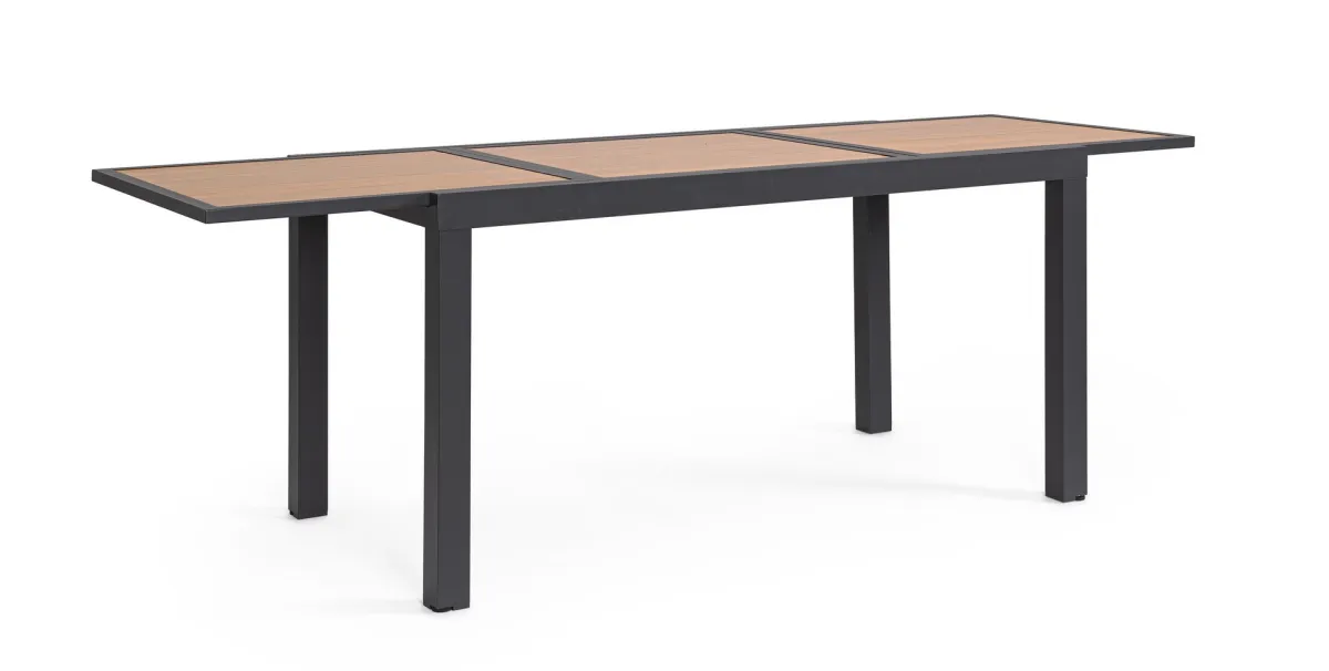 Bašt. sto Hilija 77x140-210cm boja drveta/antracit Bizzotto