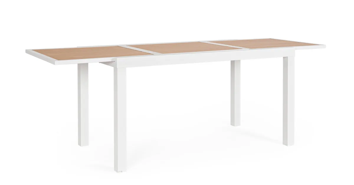 Bašt. sto Hilija 77x140-210x75cm boja drveta/beli Bizzotto
