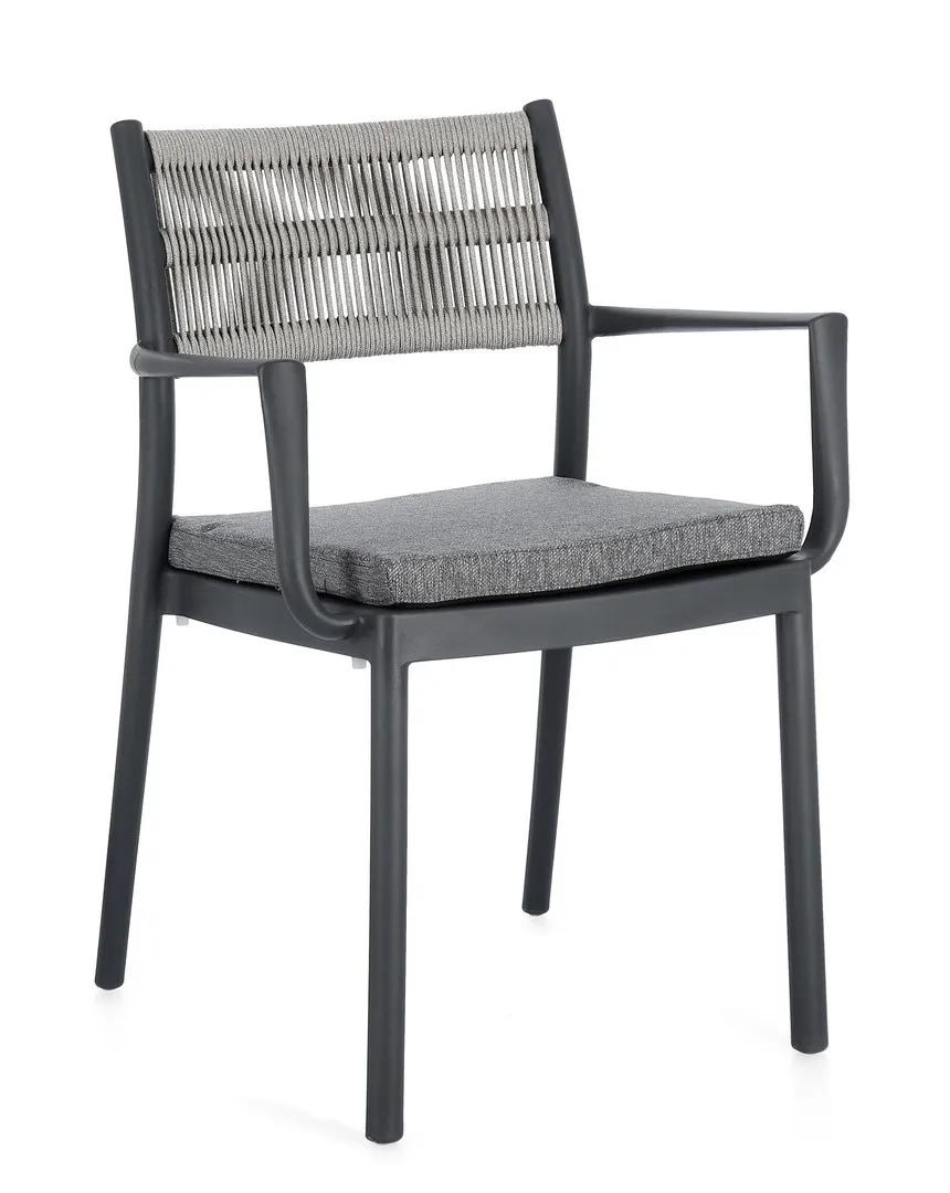 Bašt. stolica Alvin 52.5x 59.5x82cm antracit/siva Bizzotto