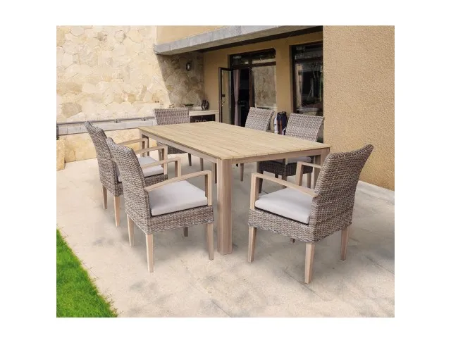 Baštenska garnitura Lungo: 192x102x75cm sa 6 stolica 64x57x86cm