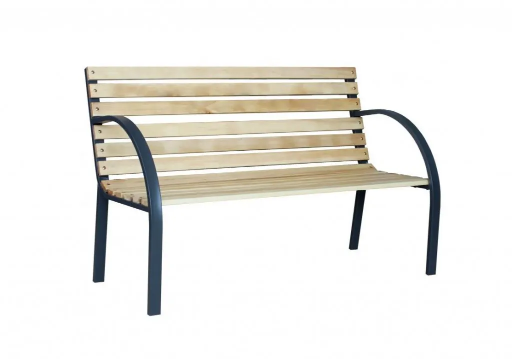 Baštenska klupa 120x60x80cm crna/boja drveta Garden line