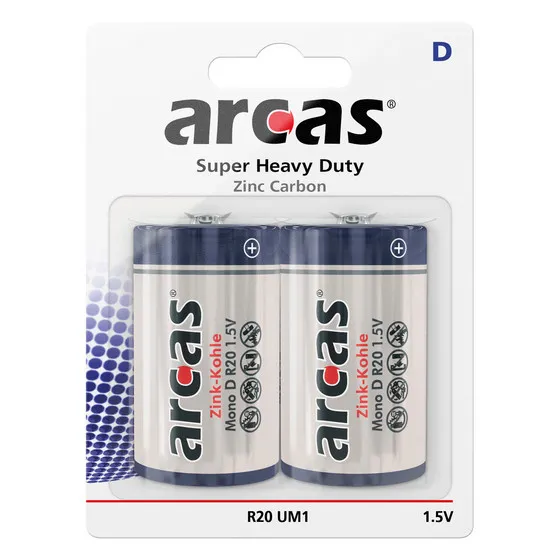 Baterija Mono R20  D 1.5V  2/1 Arcas