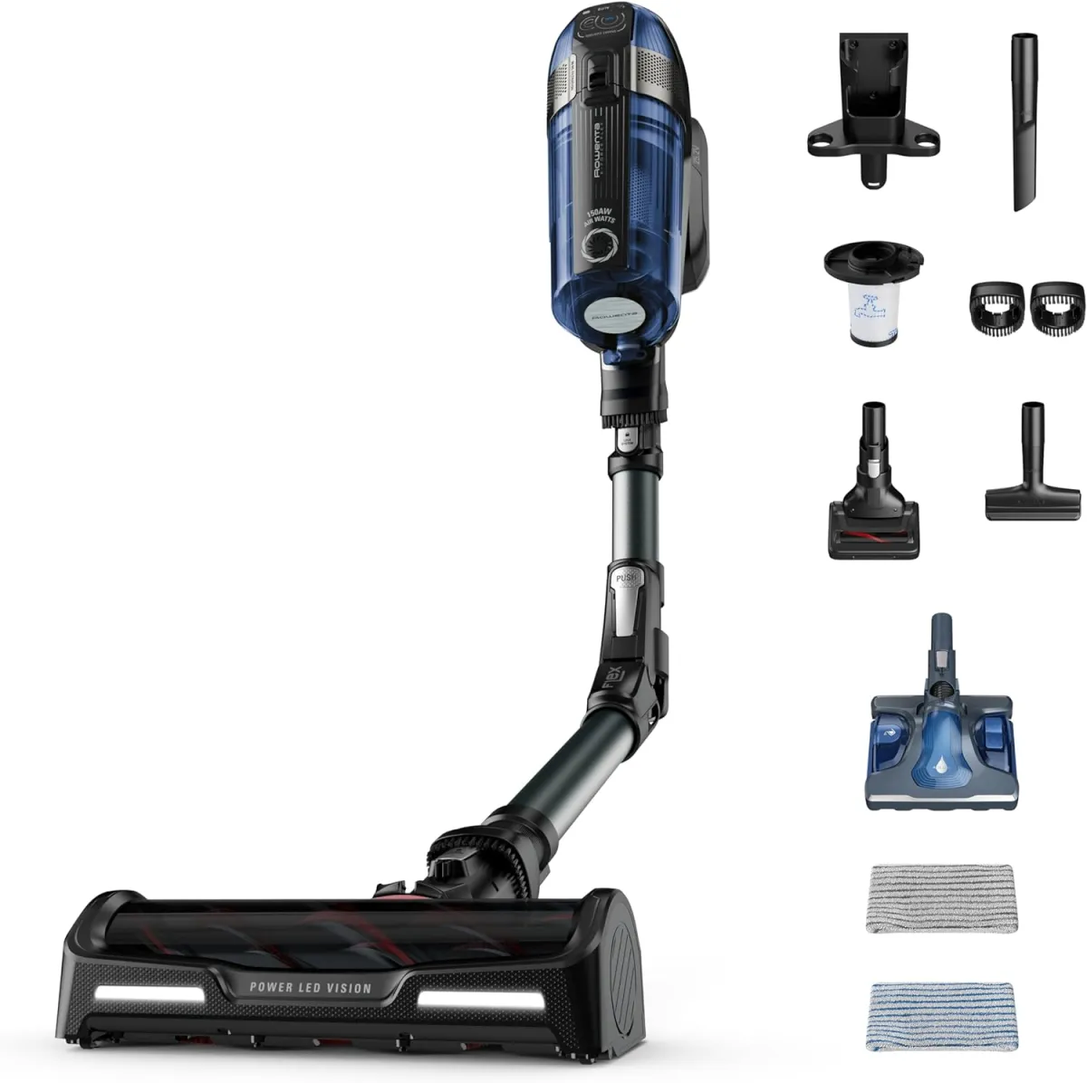 Bežični štapni usisivač X-Force Flex 12.60 Aqua crni/plavi Rowenta