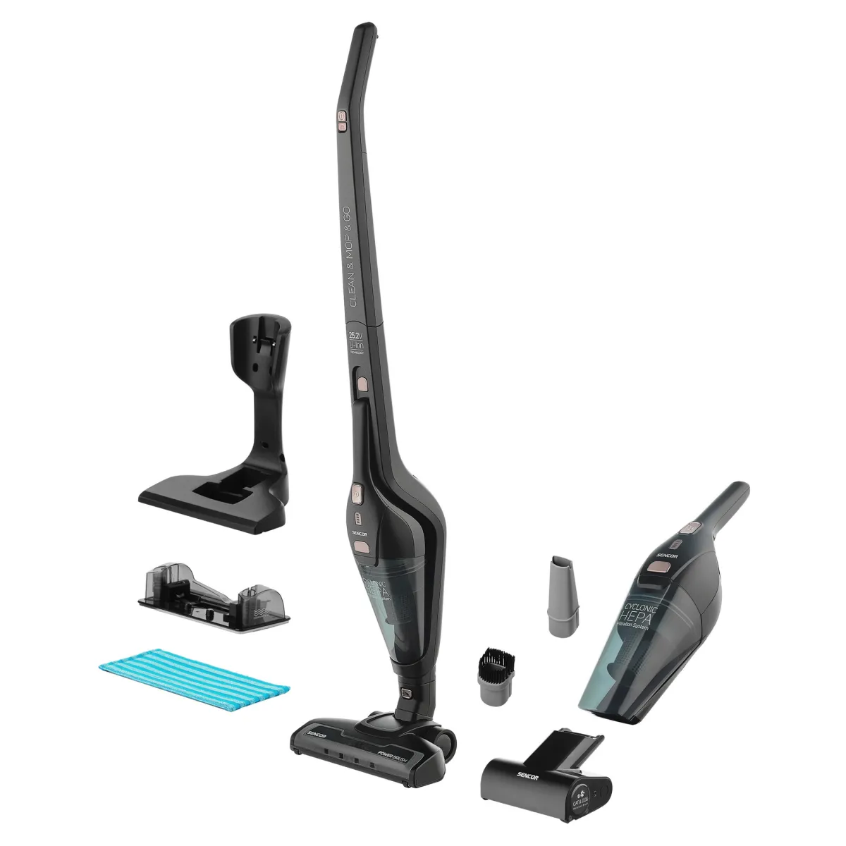 Bežični štapni/ručni usisivač SVC 0675BK 25.2V 4u1 sivi/crni Sencor