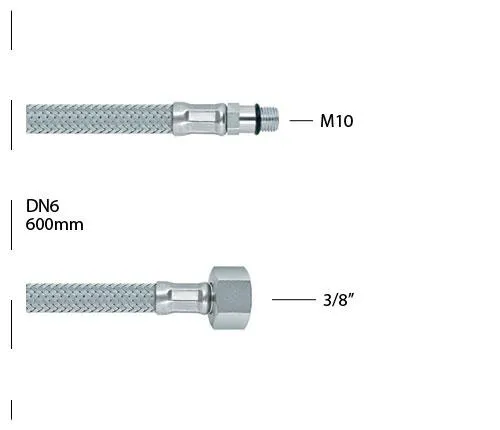 Brinoks crevo 3/8"xM10-600mm Rosan