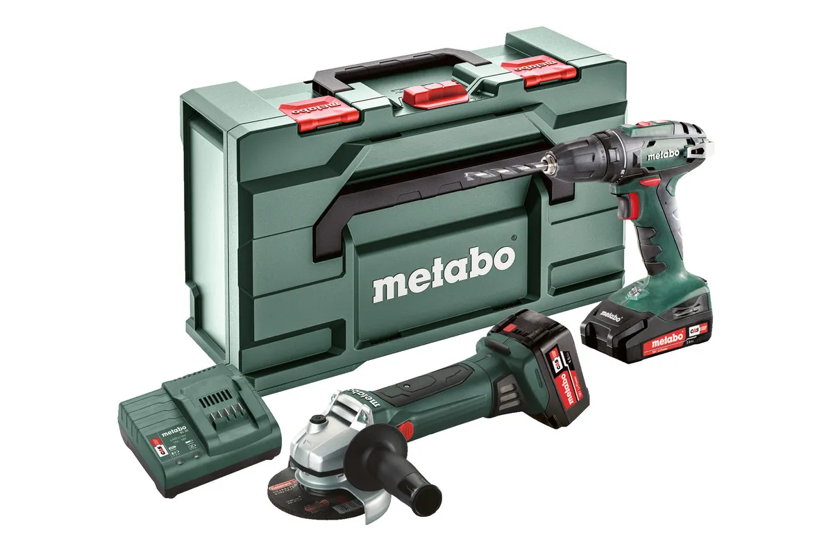 BS 18+W18LTX Set aku bušilica+brusil. sa punj. i 2 bat.18V Metabo