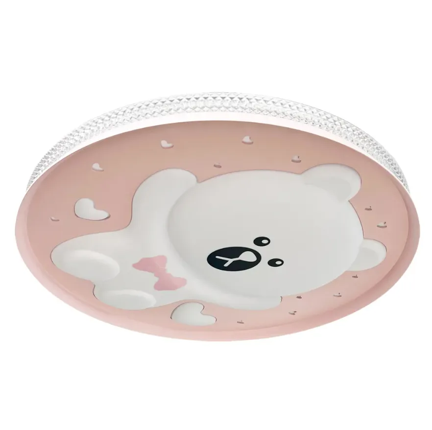 Dečija plafonjerka Bear fi 49cm 34W Led 3500lm 4000K roza Milagro