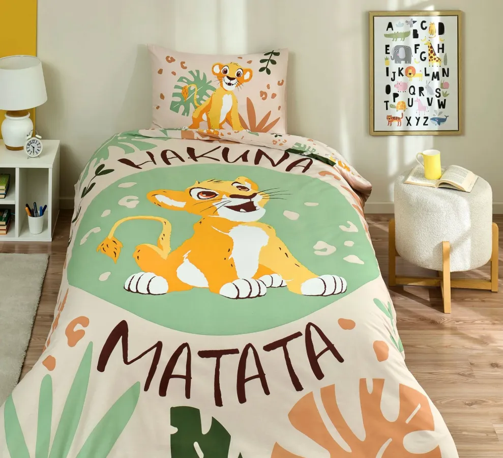 Dečija posteljina Licensed za jedan krevet Lion King Jungle Tac
