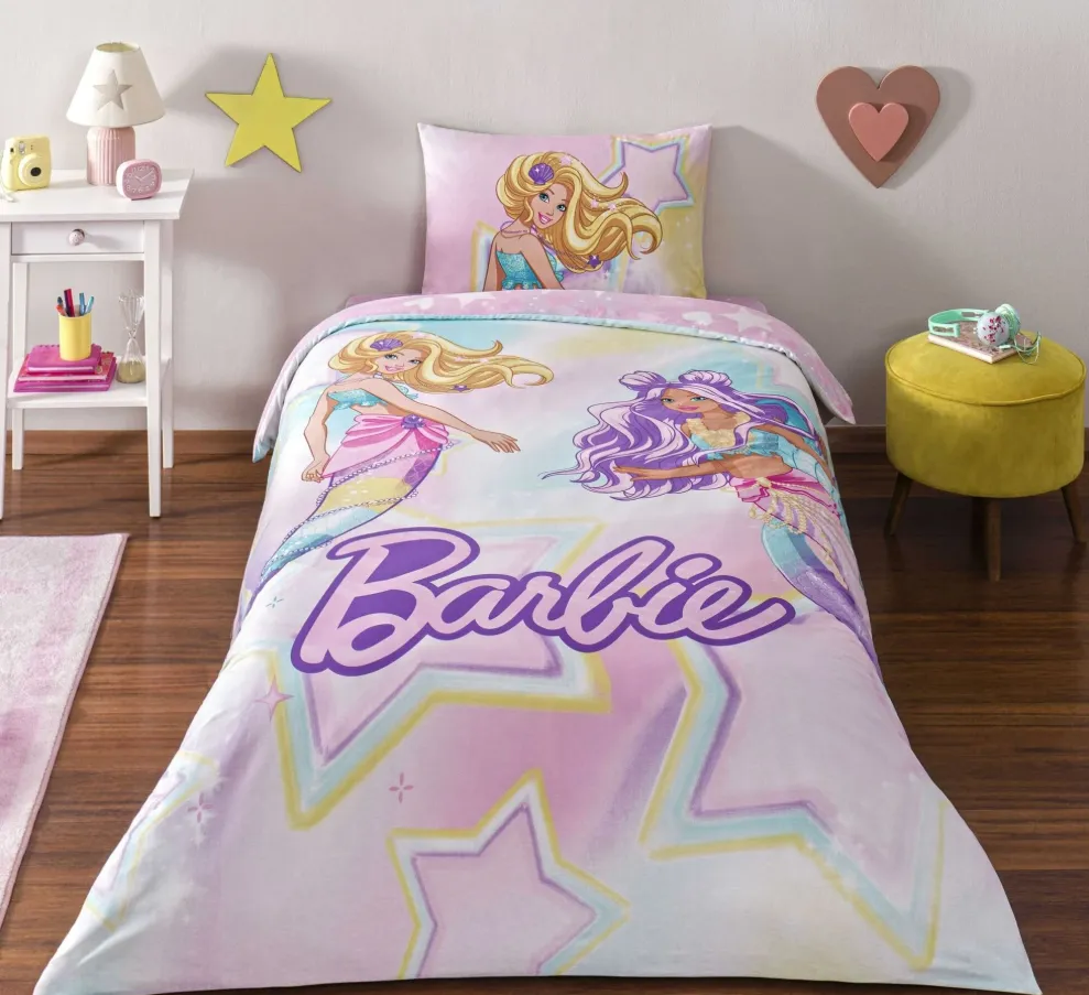 Dečija posteljina Licensed za jedan krevet Masks Barbie Mermaid Tac