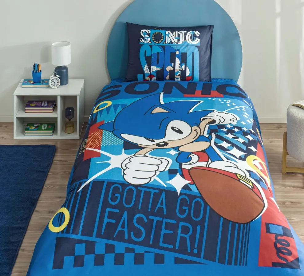 Dečija posteljina Licensed za jedan krevet Masks Sonic classic Tac