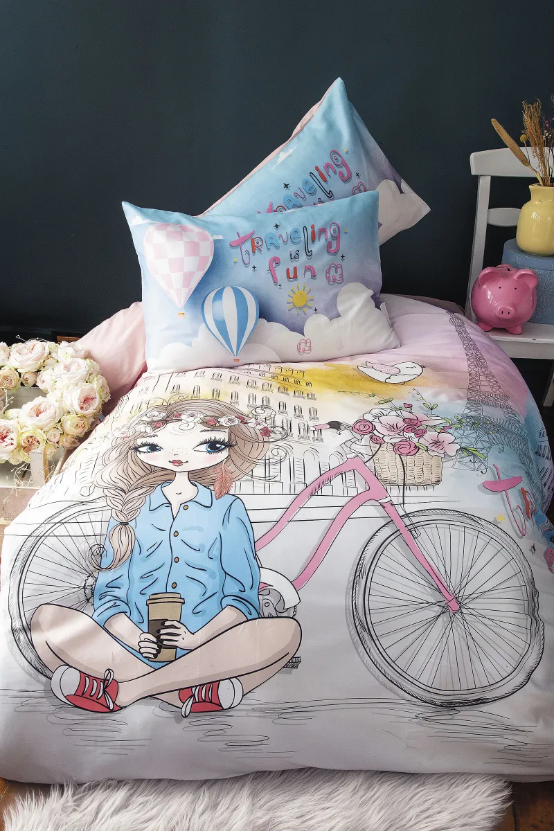 Dečija posteljina Ranf. Digital Print za jedan krevet Cozy Girl Issimo