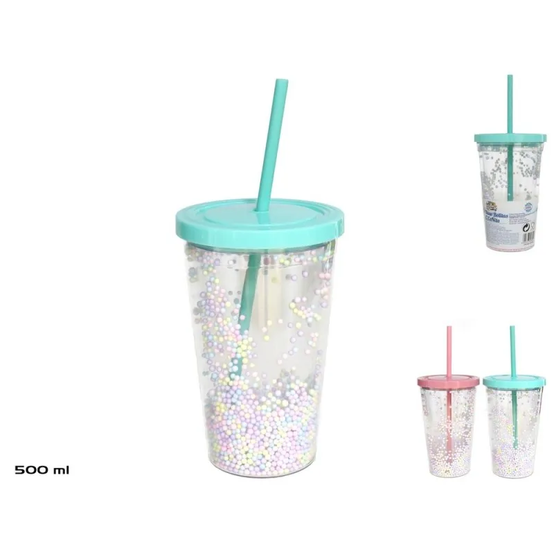 Dečija pvc čaša Jednorog sa poklopcem i slamčicom 450ml sort