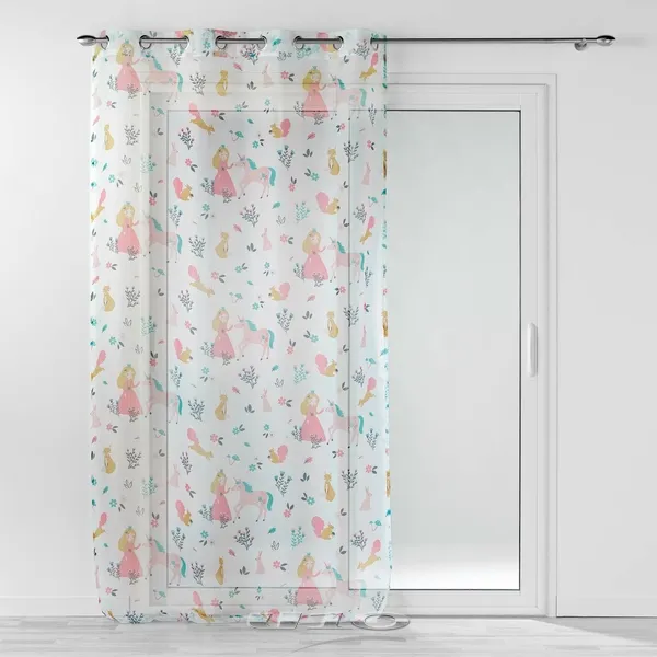 Dečija zavesa 140x240cm sa otv.za garn.Princ. Licorne bela D.d Inter.