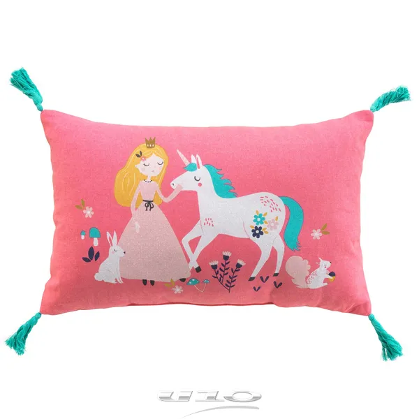 Dečiji ukrasni jastuk Princ.Licorne 30x50cm sa rajsf. rozi D. d Inter.