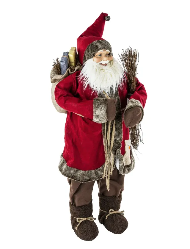 Dekor. figura-Deda Mraz 120cm crveni/smedji Atmosphera