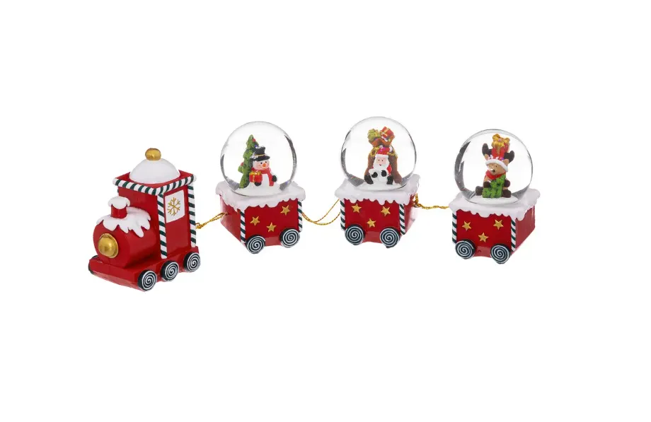 Dekor. figura-vozić sa 3 snežne kugle Feeric Lights and Christmas