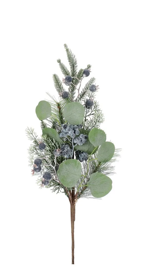 Dekor. grana eukaliptusa Kathie 52cm sa bobicama zelena/plava Bizzotto
