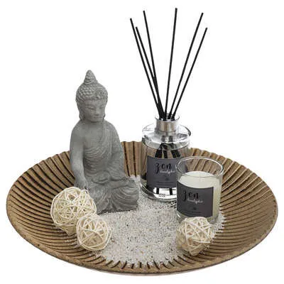 Dekor. set Zen-difuzer+sveće 31.5x16.5cm Comptoir de la Bougie