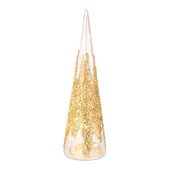 Dekorativna figura-staklena jelka fi 8.8x30.5cm sa led lamp. Bizzotto
