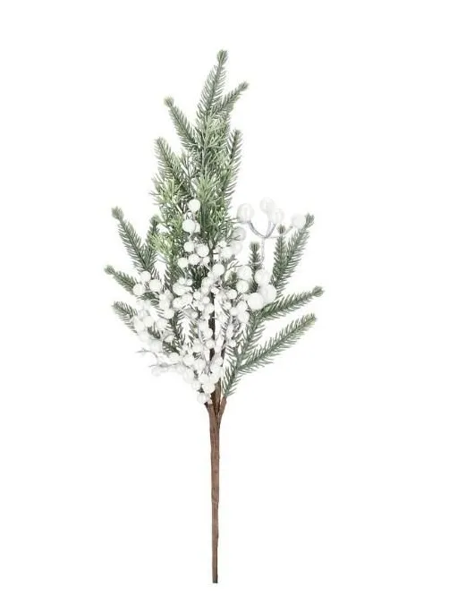 Dekorativna grana - Trixy 52cm sa bobicama bela/zelena Bizzotto